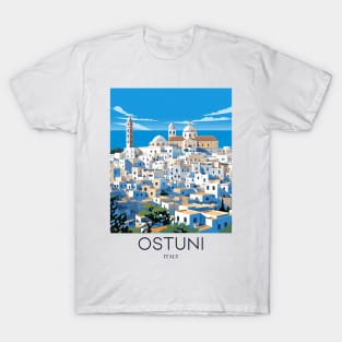 A Pop Art Travel Print of Ostuni - Italy T-Shirt